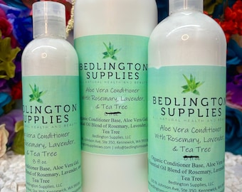 Aloe Conditioner with Tea Tree, Rosemary, and Lavender essential oils - All Natural, Vegan, Non-GMO