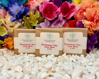 Peppermint Yoni Soap Bars and Loaves, 4 oz soap bars
