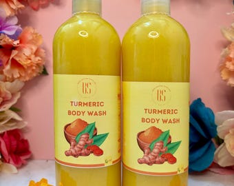 Turmeric Body Wash, Sulfate and Paragon Free, Vegan, 8, 16, or 32 Oz Options
