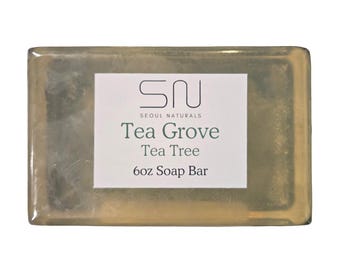 Seoul Naturals Tea Grove Tea Tree Soap Bar, Natural Olive Oil Base, k beauty, 6 oz, Deep Cleansing