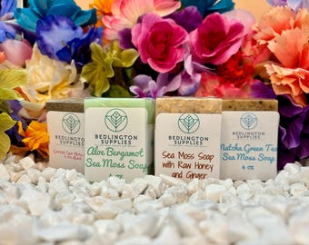 Sea Moss Soap Line-  6 Varieties, 4 oz Soap Bars - All Natural, Vegan. Non-GMO