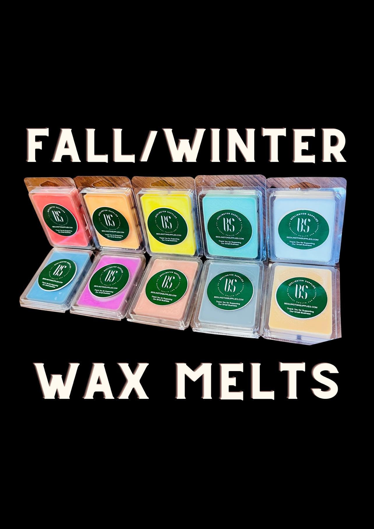 Fall and Winter Soy Wax Melts 3 Oz Packages, Over 50 Scent