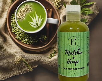 Matcha & Hemp Face and Body Wash, Non-GMO, Vegan