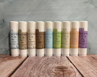 Discount Bundle - Tallow Lip Balm - 9 Pack of Variety, extra large lotion tubes, .5 oz each