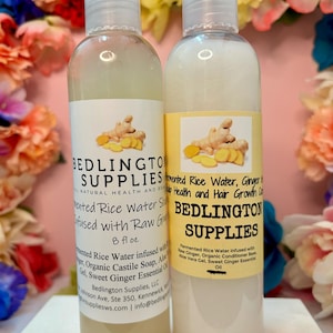 Fermented Rice Water Shampoo and Conditioner: Raw Ginger & Aloe Vera