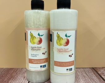 Apple Pear Shampoo and Conditioner Sets, All Natural, Non-GMO Vegan ingredients