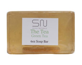 Seoul Naturals The Tea Green Tea Soap with Cucumber and Mint, k beauty, 6 oz
