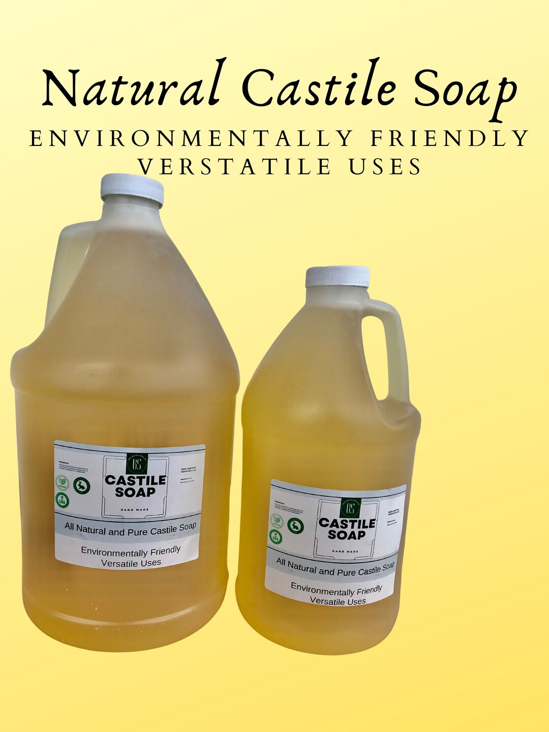 All Natural, Environmentally Friendly Castile Soap, Vegan, Nongmo, 1/2