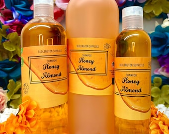 Almond Honey Shampoo, All Natural, Non-GMO, Vegan Ingredients