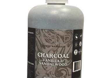 Seoul Naturals, Activated Vanilla Sandalwood Coconut Charcoal Body Wash, 16 oz, All Natural, Non-GMO, Sulfate, Paraben Free