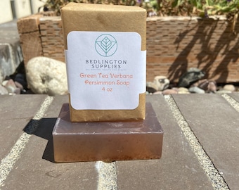 Deodorizing Persimmon Soap with Green Tea Verbana Fragrance, Helps Eliminate Nonenal Odor 4 oz