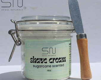 Seoul Naturals Sugar Cane Scented Multi-Use Shave Cream, 4 oz, Nature Infused- Skin Approved, Sulfate Free, Paraben Free, Vegan, K-Beauty