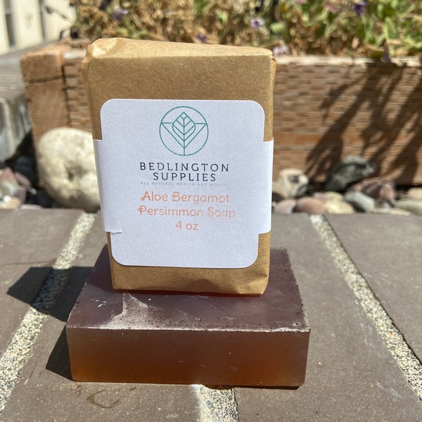 Deodorizing Persimmon Soap with Aloe Bergamot Fragrance, Helps Eliminate Nonenal Odor 4 oz