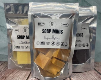 Mini Soap Bars, Multiple Varieities - 0.5oz - 10, 20, 50, 100 count= Great for Hotels, Air Bnb's, boutique resorts