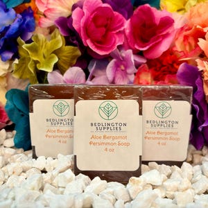 Deodorizing Persimmon Soap Bar with Aloe Bergamot Fragrance, Helps Eliminate Nonenal Odor 4 oz