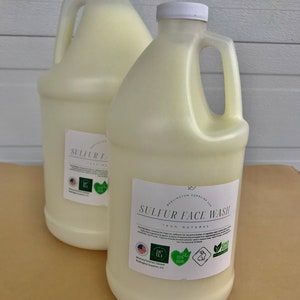 Sulfur Face Wash, Bulk Wholesale available in 1/2 or Full Gallon Options
