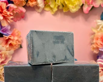 Exfoliating Black Coconut Charcoal with Lavender and Tea Tree Essential Oils, Available in Bars, Scrub Bar or Loaf Style