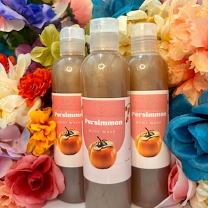 Body Odor Fighting Persimmon Body Wash, 8 oz, All Natural, Vegan, Non-GMO