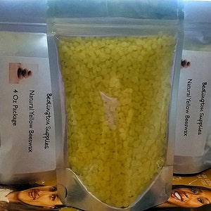 Organic Yellow, Natural, Filtered Beeswax Pellets, 8 oz, Free Domestic Shipping image 1
