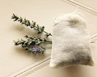 Dried Lavender in 3x4 Muslin Sachets, Organic, Aromatic, Botanicals, Environmentally Friendly, Biodegradable, Free Domestic Shipping