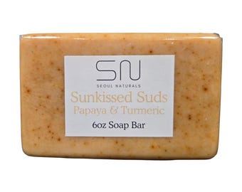 Seoul Naturals Sunkissed Suds Papaya Soap with Turmeric, k beauty, 6 oz