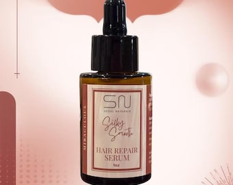 Hair Repair Serum with Batana Oil, Squalane, and Panthenol – Smooth & Nourish Formula, 1 oz
