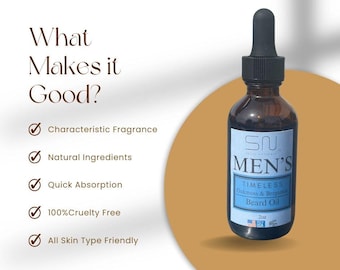 Seoul Naturals, Men's All Natural Beard Oils, 1 oz, 4 Different Scents Available, K-Beauty Essentials, No Harsh Chemicals, Non-GMO, Vegan