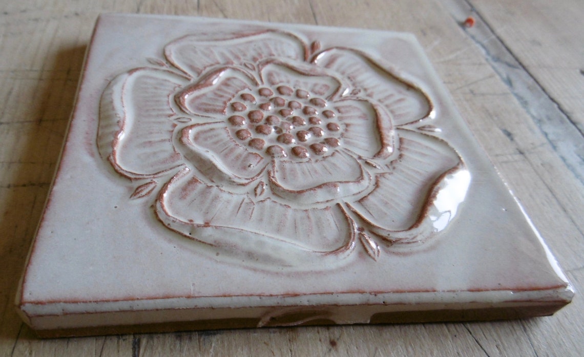 Tudor Rose Tile Handmade Tile Low Relief Tile Etsy