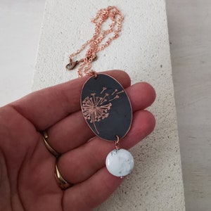 Collana con ciondolo tarassaco, collana pendente lunga immagine 7