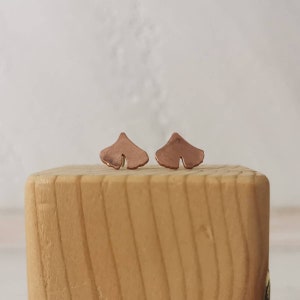 ginkgo biloba earrings, brass earrings, copper earrings image 4