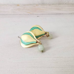 hot air balloon earrings brass pendants green earrings image 6