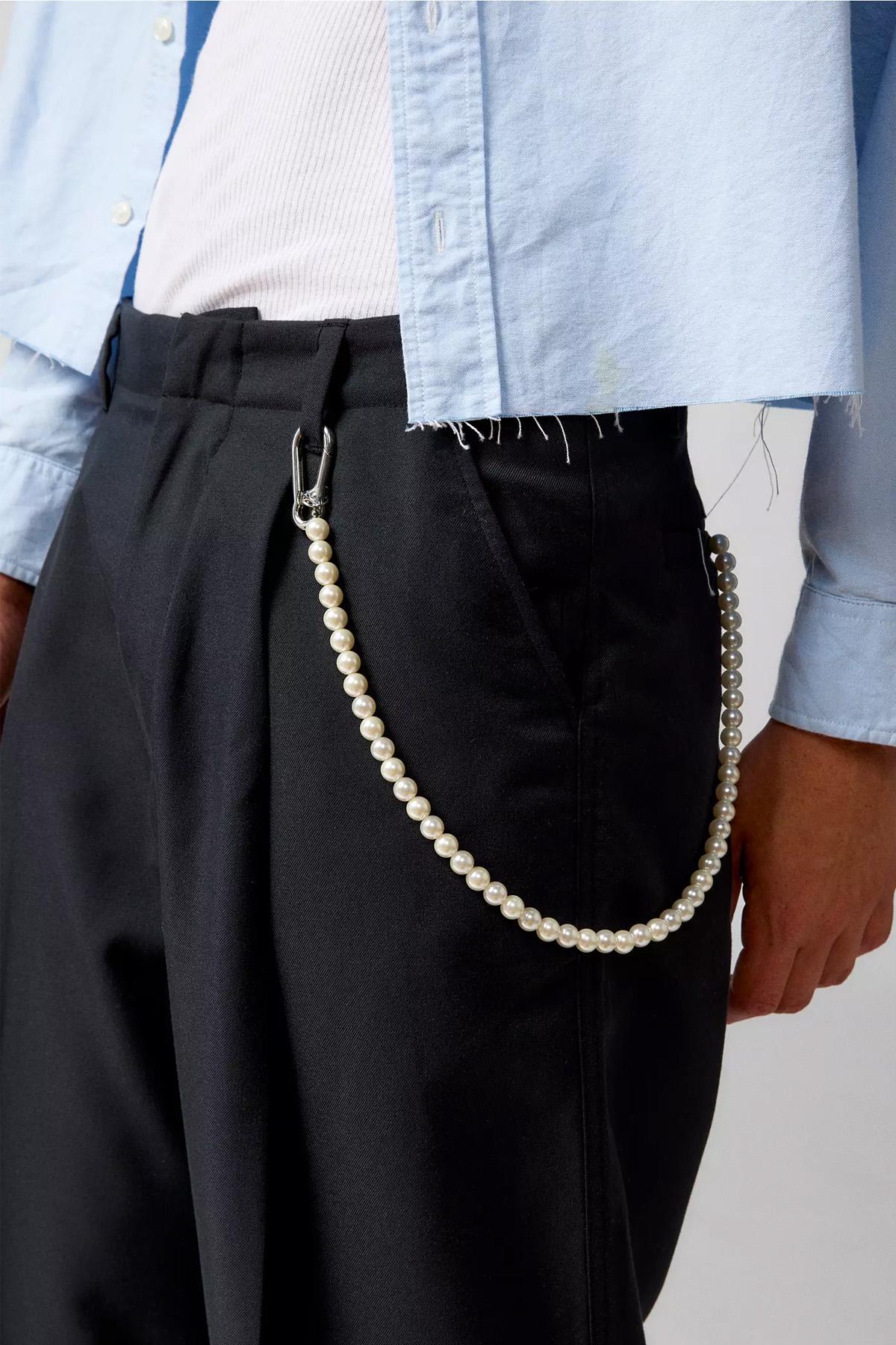 All Pearl Thick Wallet Chain and Versatile Pant Accessory for a