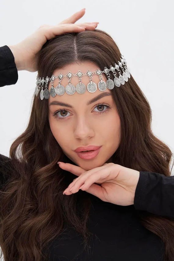silver coin headpiece