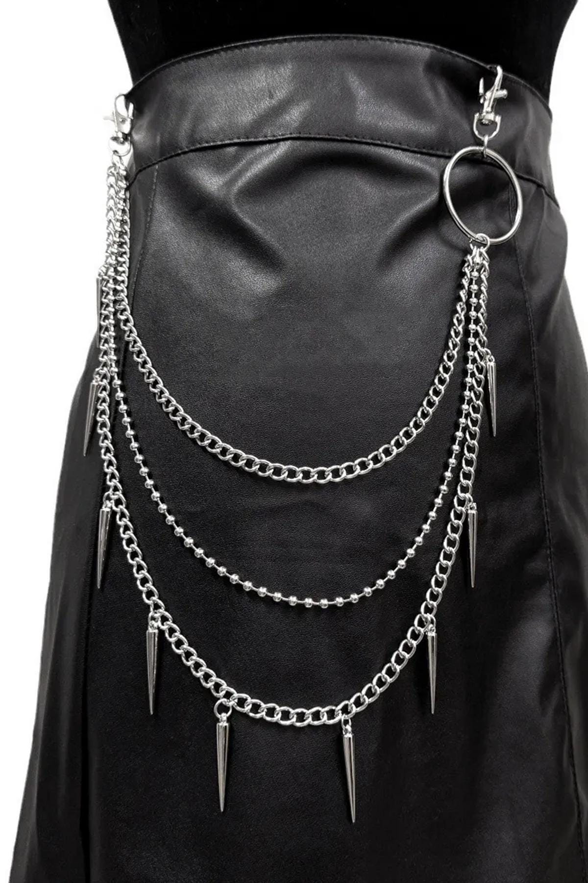 Gothic Waist Chain Belt Punk Harness Body Chain Women\'s Jewelry Adjustable Party Waist Metal Chain Belt with Pentagrams / Gothic Body Jewelry main image 2