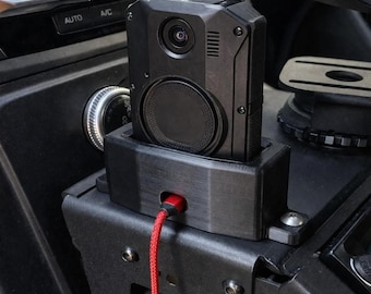 Base de carga para cámaras policiales – Compatible con Axon Body 3 y 4 – Soporte horizontal para vehículos patrulla