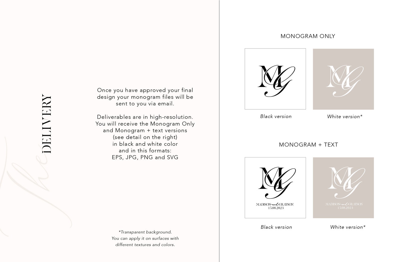 Modern Wedding Monogram Premade Logo Design Wedding Couple - Etsy