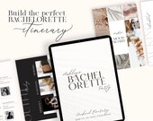 36 pages bachelorette template itinerary, Wedding itinerary template planner, Editable canva hens mobile itinerary, Girls weekend printable