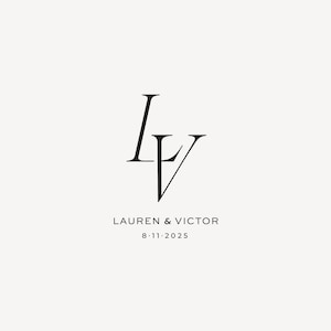 Modern wedding Monogram, Chic logo, Sans Serif Couple Logo, Minimalist Wedding Monogram, Initials Logo, Customizable wedding monogram