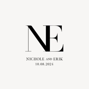 Modern bold wedding Monogram, Premade Logo Design, Wedding Couple Logo, Minimalist Wedding Monogram, Initial Logo, Custom wedding monogram