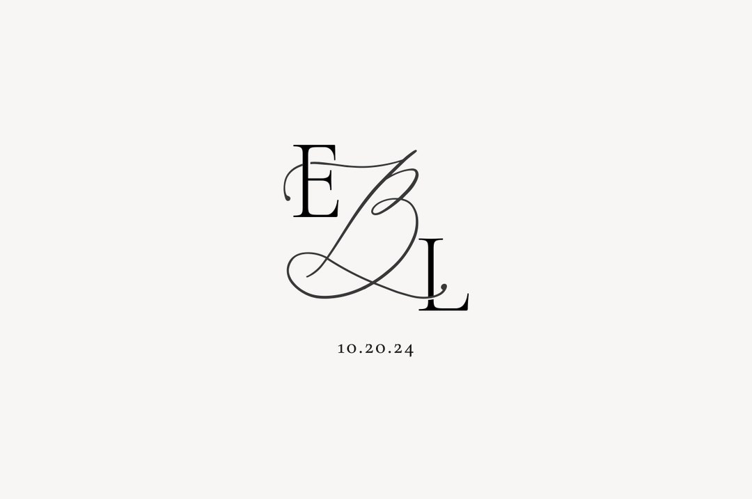 Modern Wedding Monogram, Chic Logo, Stylish Wedding Couple Logo ...