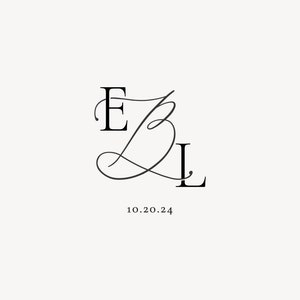 Modern wedding Monogram, Chic logo, Stylish Wedding Couple Logo, Minimalist Wedding Monogram, Initials Logo, Customizable wedding monogram