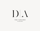 Modern wedding Monogram, Premade Logo Design, Wedding Couple Logo, Minimalist Wedding Monogram, Initial Logo, Customizable wedding logo #26