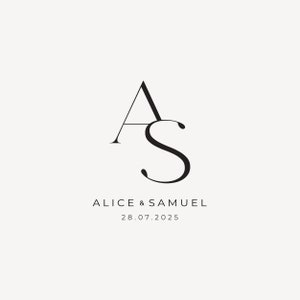 Modern wedding Monogram, Chic logo, Sans Serif Couple Logo, Minimalist Wedding Monogram, Initials Logo, Customizable wedding monogram
