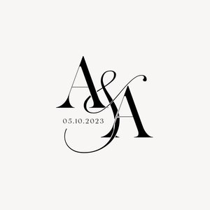 Modern wedding Monogram, Premade Logo Design, Wedding Couple Logo, Minimalist Wedding Monogram, Initial Logo, Customizable wedding monogram