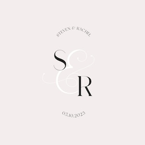 Modern wedding Monogram, Premade Logo Design, Wedding Couple Logo, Minimalist Wedding Monogram, Initial Logo, Customizable wedding monogram