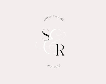 Modern wedding Monogram, Premade Logo Design, Wedding Couple Logo, Minimalist Wedding Monogram, Initial Logo, Customizable wedding logo #8