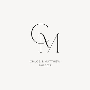 Modern wedding Monogram, Simple logo, Stylish Wedding Couple Logo, Minimalist Wedding Monogram, Initials Logo, Customizable wedding monogram