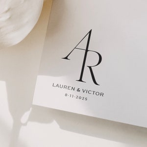 Modern Wedding Monogram, Chic Logo, Sans Serif Couple Logo, Minimalist ...