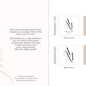 Modern Wedding Monogram, Chic Logo, Stylish Wedding Couple Logo ...