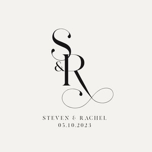 Modern wedding Monogram, Premade Logo Design, Wedding Couple Logo, Minimalist Wedding Monogram, Initial Logo, Customizable wedding monogram